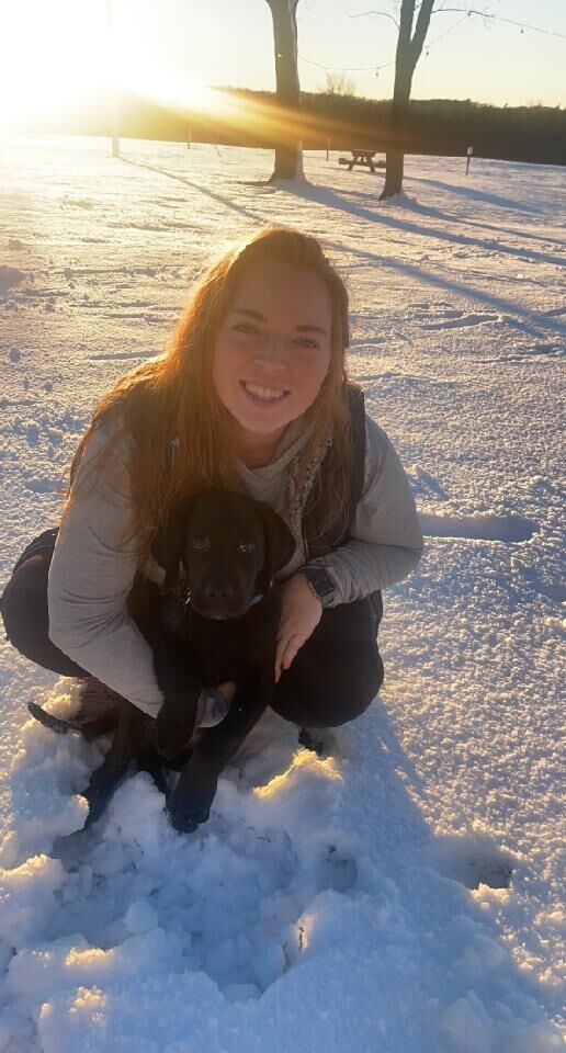 Katie Cole with Hank